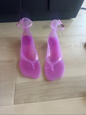 Chloé Translucent Pink Jelly T-Strap Ankle Sandals